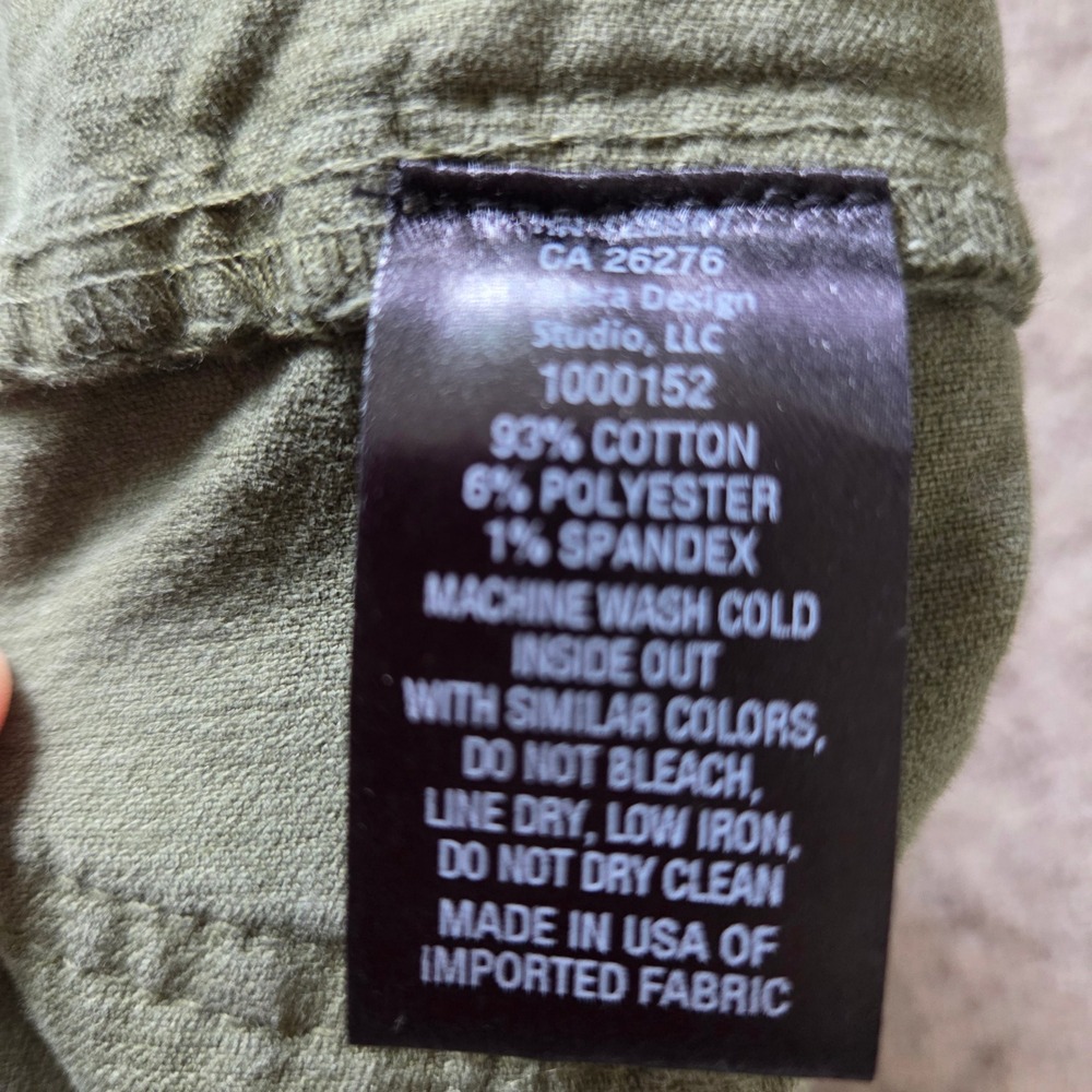 Nili Lotan Jenna Corduroy Pants Olive Green Slim Straight Raw Hem Womens Size 0 - Picture 6 of 7